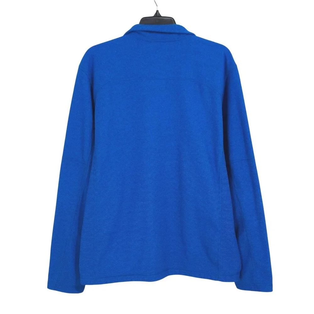 The North Face Textured Cap Rock Full Zip Fleece Jacket Mens Large Blue C865‎